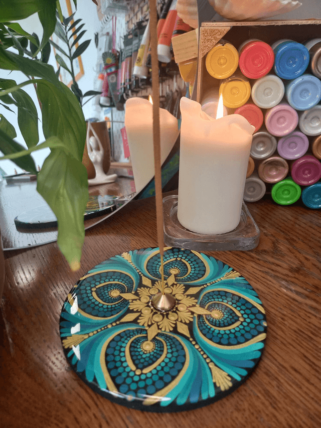 Porte-encens 15 cm "Turquoise"