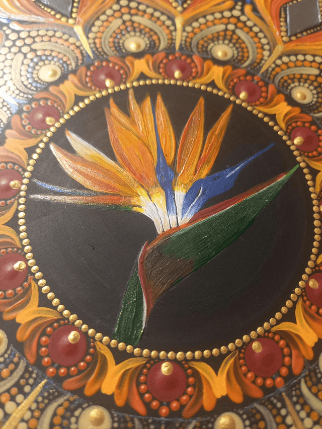 Mandala 20 cm "Oiseau du paradis"