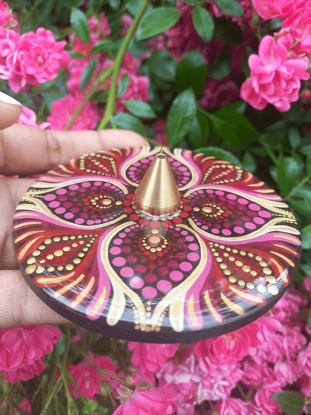 Porte-encens 10 cm "pétales rouges"