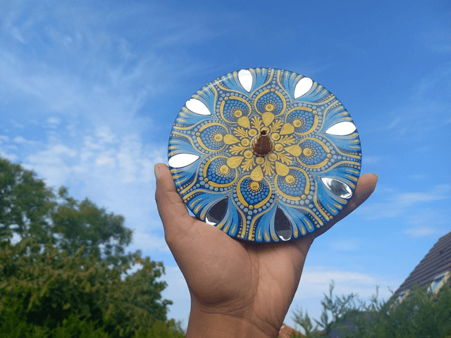Porte-encens bleu miroirs