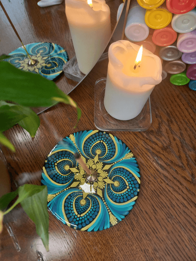 Porte-encens 15 cm "Turquoise"