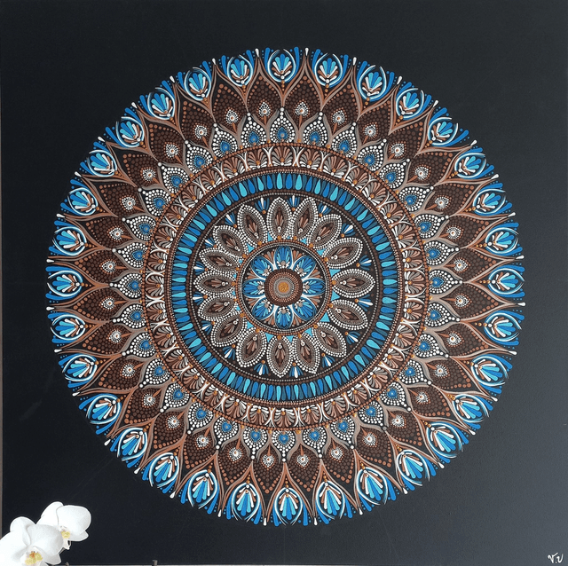 Mandala Toile 80 cm "Terre-Ciel"