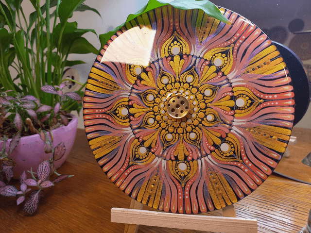 Porte-encens 18 cm lignes roses