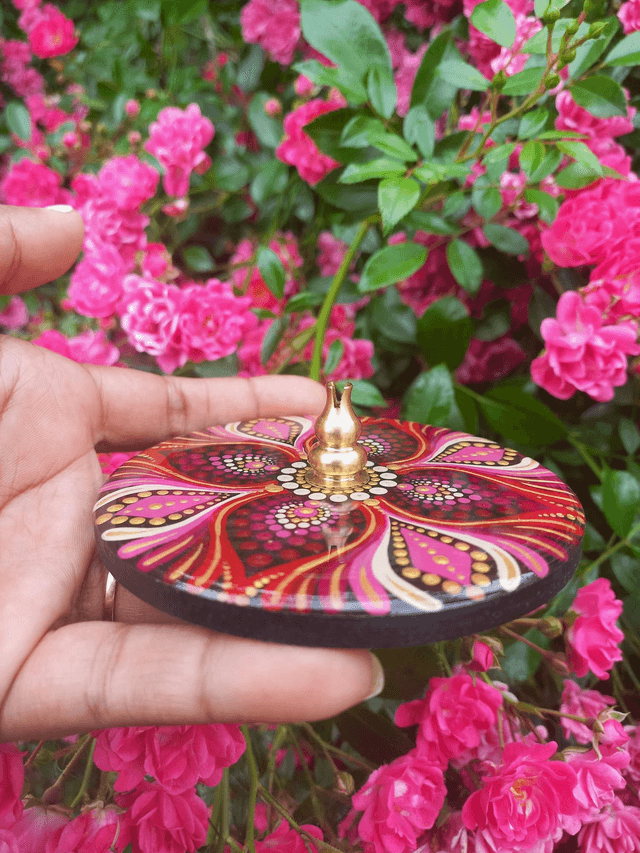 Porte-encens 10 cm "pétales roses"