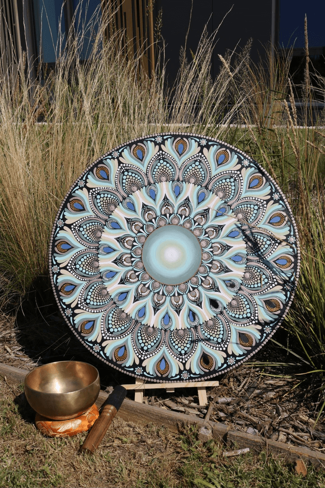 Mandala 55 cm vert d'eau