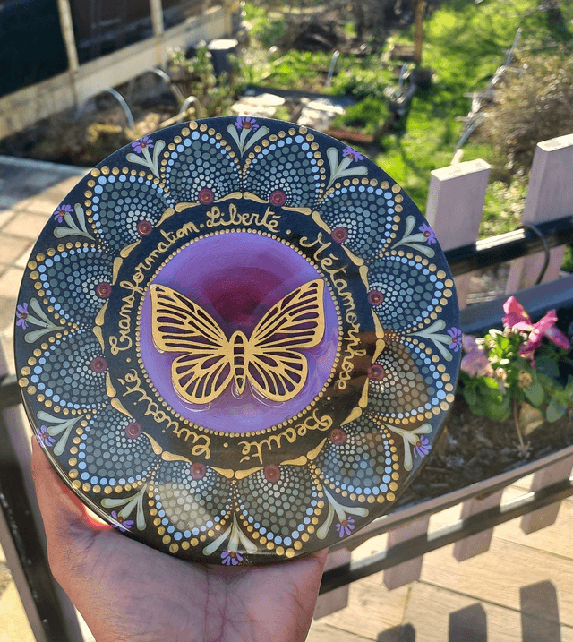 Mandala 18 cm papillon
