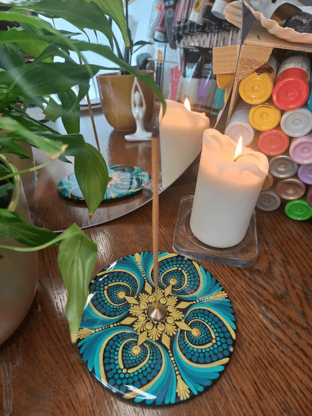Porte-encens 15 cm "Turquoise"