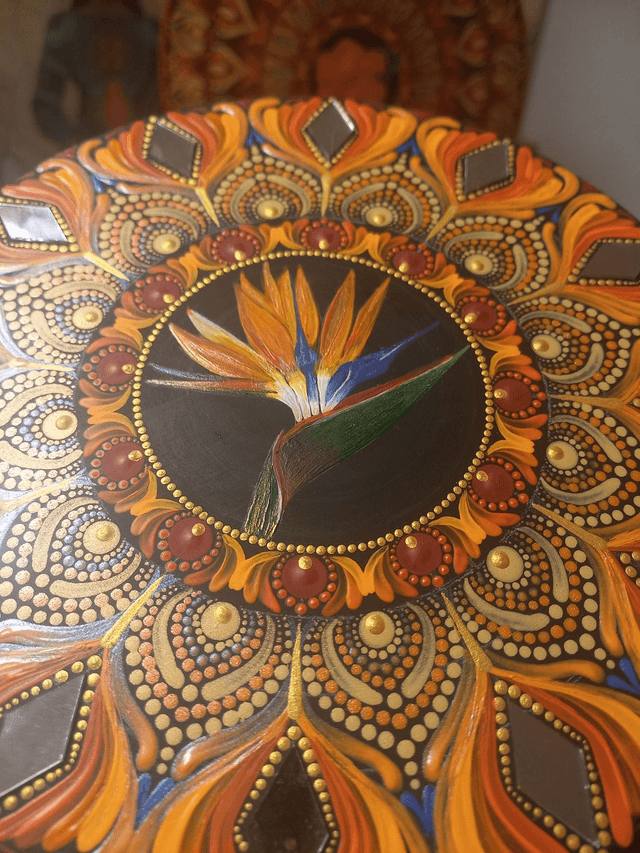 Mandala 20 cm "Oiseau du paradis"