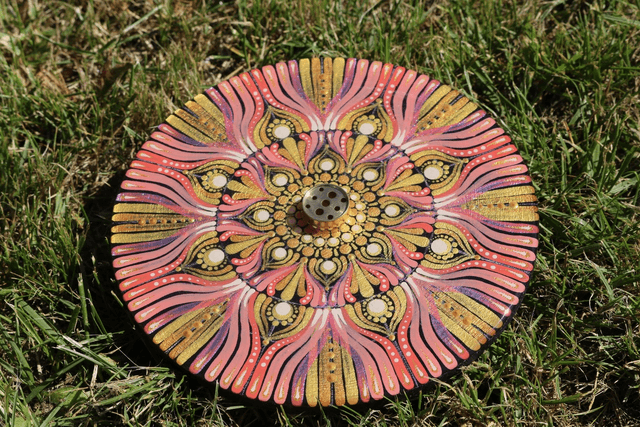Porte-encens 18 cm lignes roses